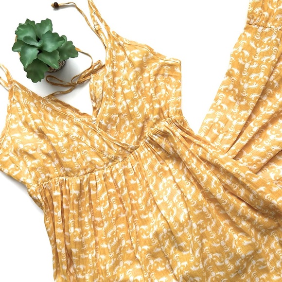 Anthropologie Porridge Yellow Lobster Print Tiered Maxi Dress Size Small - Picture 2 of 14